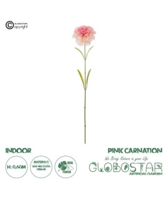 GloboStar® Artificial Garden PING CARNATION BRANCH 21209 Τεχνητό Διακοσμητικό Κλαδί Γαρίφαλο Ρόζ Y60cm
